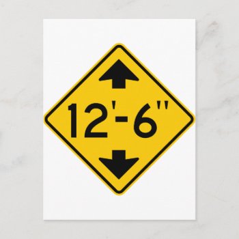 Low Clearance Warning Highway Sign Postcard by wesleyowns at Zazzle