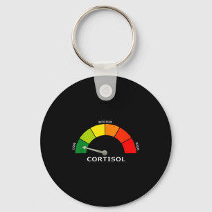 Low cortisol gauge funny biology psychology and keychain