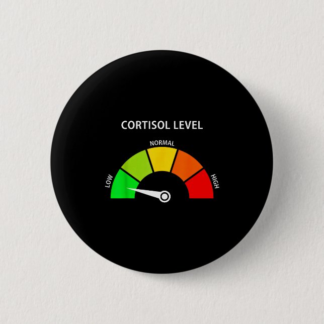 Low cortisol levels v meme  button (Front)