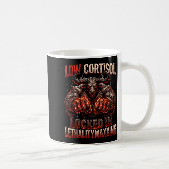Low cortisol locked in lethalitymaxxing minotaur coffee mug (Right)