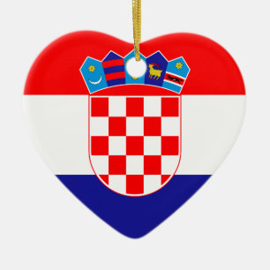 Low Cost! Croatian Flag Ceramic Ornament