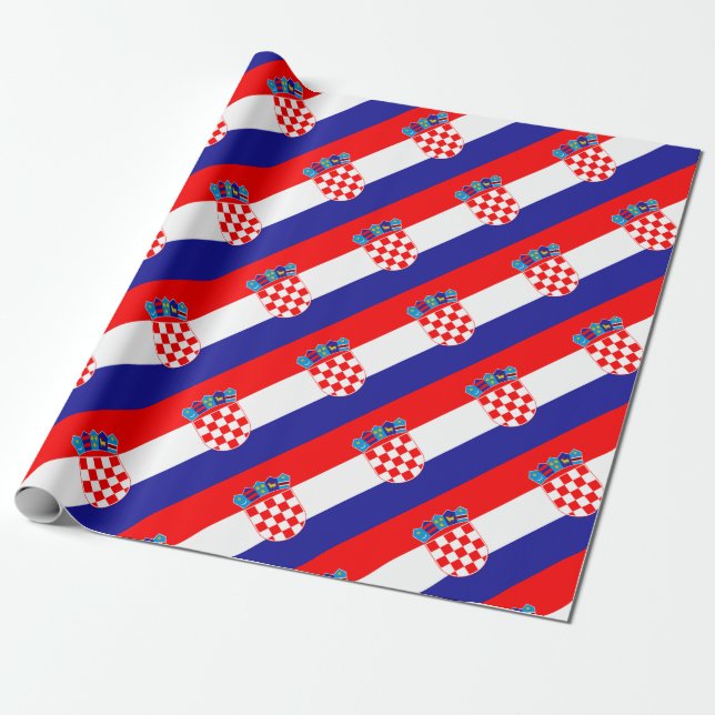 Low Cost! Croatian Flag Wrapping Paper (Unrolled)