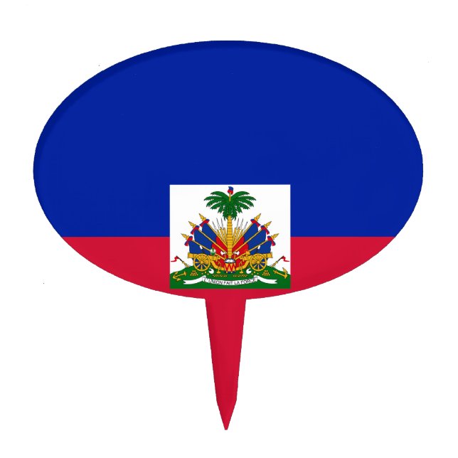 Low Cost! Haiti Flag Cake Topper (Front)