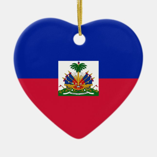 Low Cost! Haiti Flag Ceramic Ornament (Front)