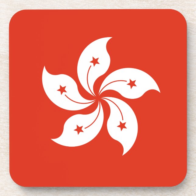 Low Cost! Hong Kong Flag Beverage Coaster (Front)