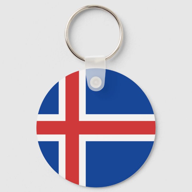 Low Cost! Iceland Flag Keychain (Front)