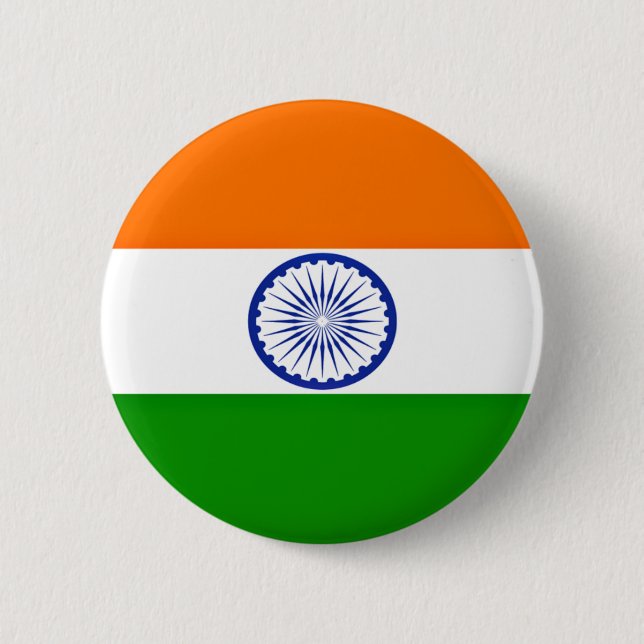 Low Cost! India Flag Button (Front)