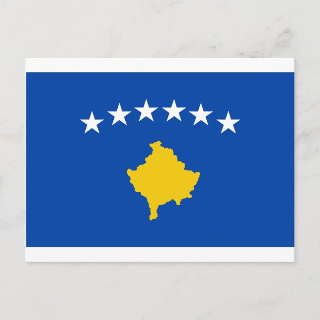 Low Cost! Kosovo Flag Postcard (Front)