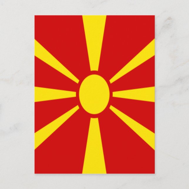 Low Cost! Macedonia Flag Postcard (Front)
