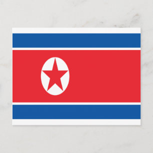 Low Cost! North Korea Flag Postcard