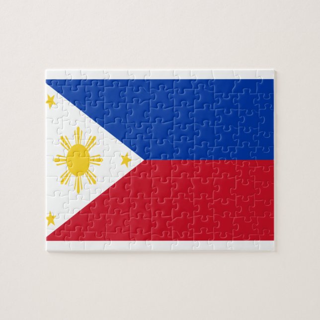 Low Cost! Philippines Flag Jigsaw Puzzle (Horizontal)