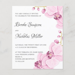 LOW COST PInk orchid Elegant Botanical Wedding