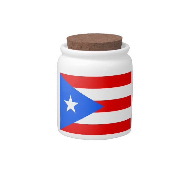 Low Cost! Puerto Rico Flag Candy Jar (Front)