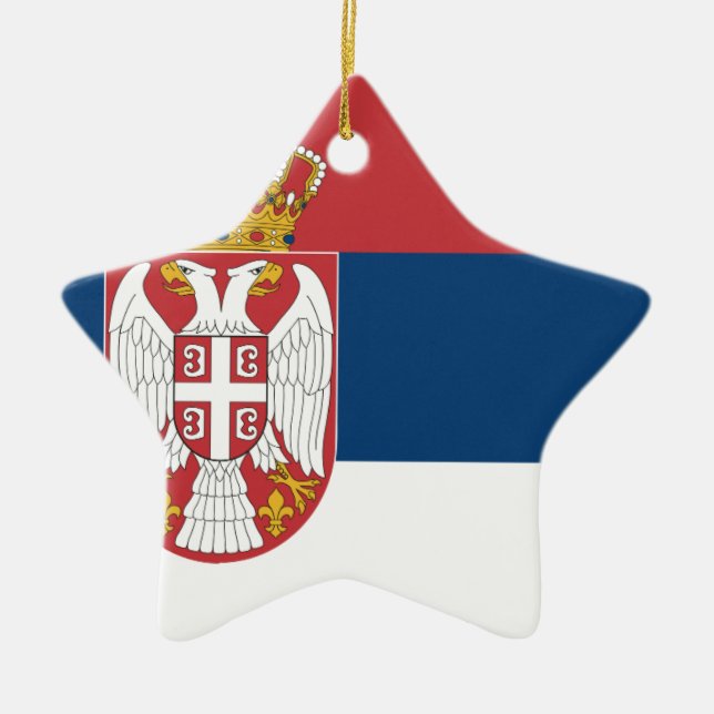 Low Cost! Serbia Flag Ceramic Ornament (Front)