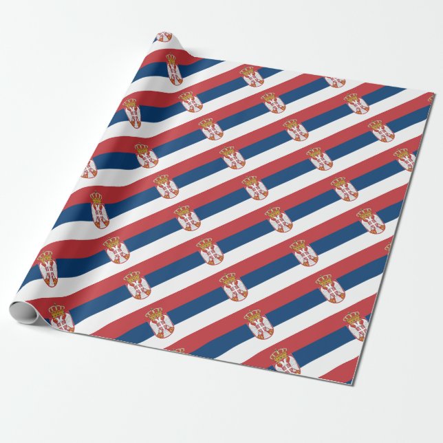 Low Cost! Serbia Flag Wrapping Paper (Unrolled)