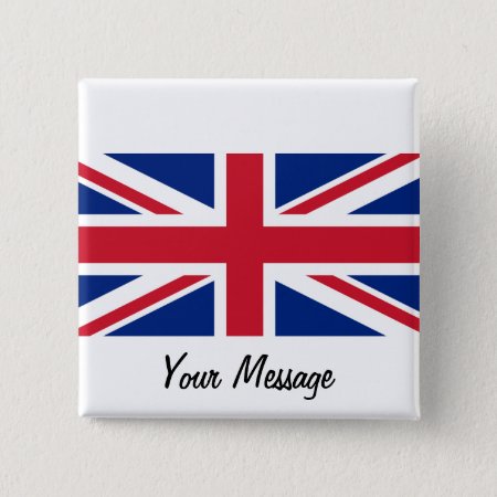 Low Cost Union Jack Flag Badge Name Tag Pinback Button