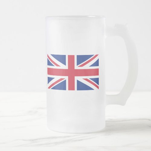 Low Cost Union Jack Flag of Great Britain Glass Frosted Glass Beer Mug