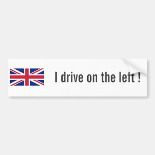 Low Cost Union Jack I Drive On The Left Bumper Bumper Sticker