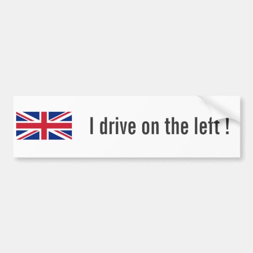 Low Cost Union Jack I Drive On The Left Bumper Bumper Sticker