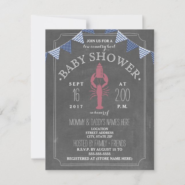 Low Country Boil Co Ed Baby Shower Invitation (Front)