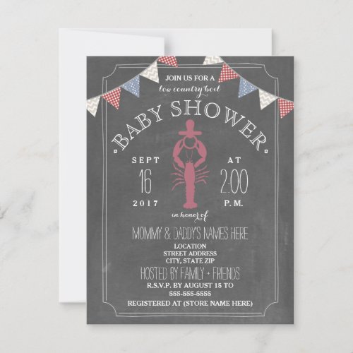 Low Country Boil Co Ed Unisex Baby Shower Invitation