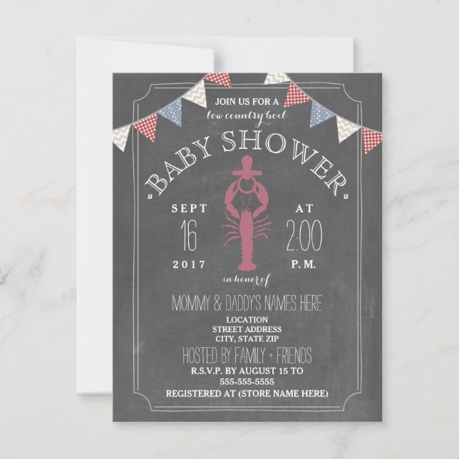 Low Country Boil Co Ed Unisex Baby Shower Invitation (Front)