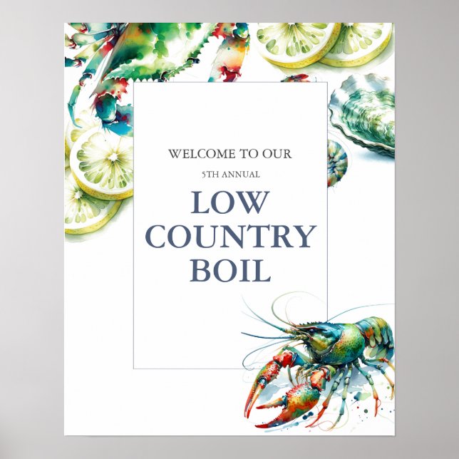 Low Country Boil Colorful Welcome Sign (Front)