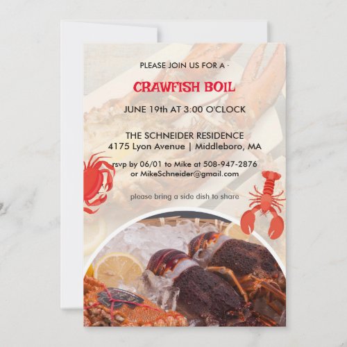Low Country Boil  Cookout Dinner Party Invitation