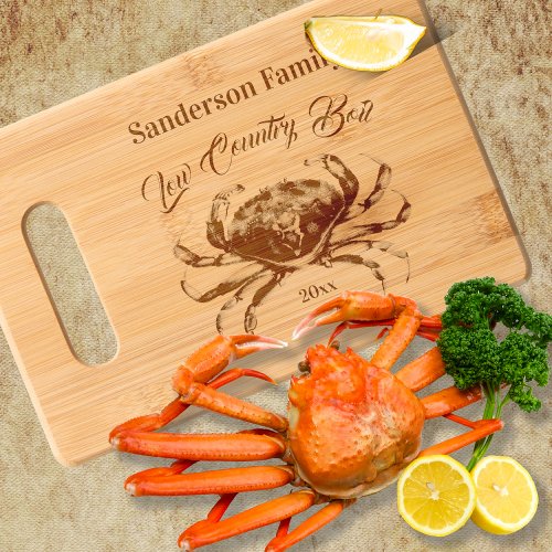 Low Country Boil Crab Keepsake Charcuterie   Cutting Board