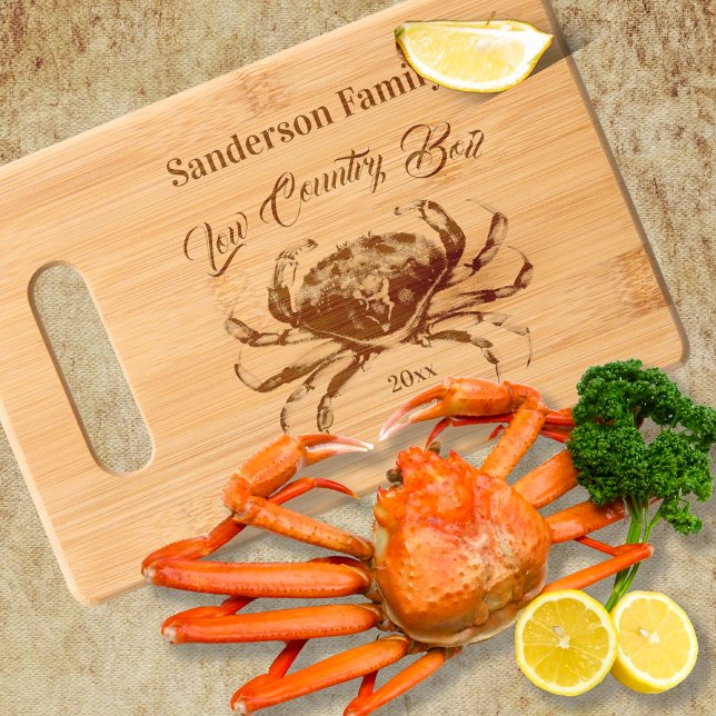 Low Country Boil Crab Keepsake Charcuterie   Engraved Cutting Board (Creator Uploaded)