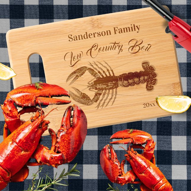 Low Country Boil Crayfish Lobster Charcuterie   Engraved Cutting Board (Creator Uploaded)
