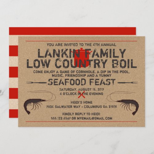 Low Country Boil Invitation _ Shrimp Boil