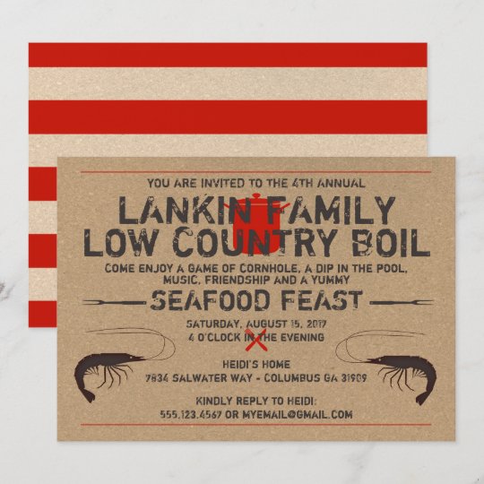 Low Country Boil Invitation - Shrimp Boil | Zazzle.com
