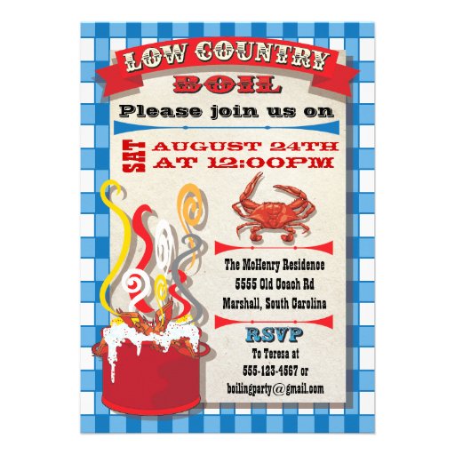 Low Country Boil Party Invitations 1