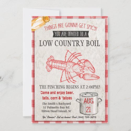 Low Country Seafood Boil Invitation