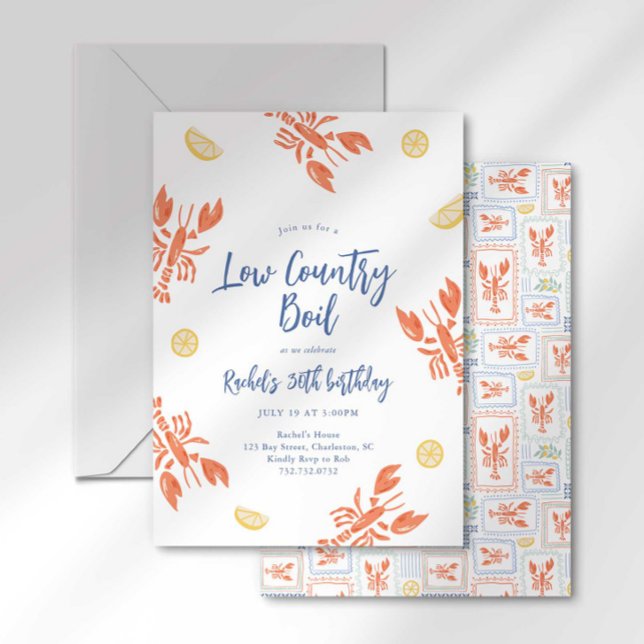 Low Country Seafood Boil Lobster Bake Invitation (Creator Uploaded)
