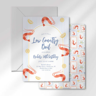Low Country Seafood Boil Shrimp Boil Invitation