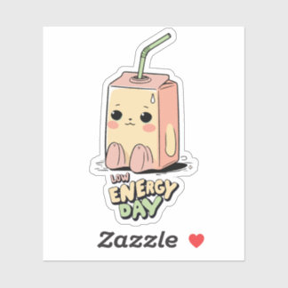 Low Energy Day – Soft Tired Custom-Cut Vinyl Sticker