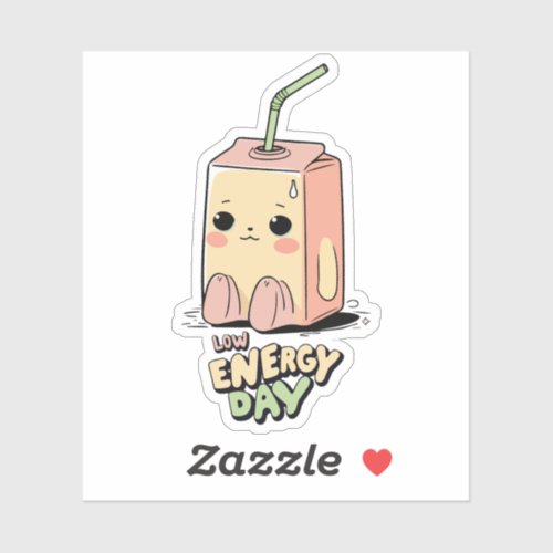 Low Energy Day – Soft Tired Custom-Cut Vinyl Sticker