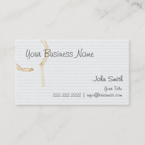 Low Fidelity Coffee Stained Paper business card