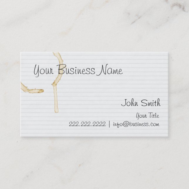 Low Fidelity Coffee Stained Paper business card (Front)