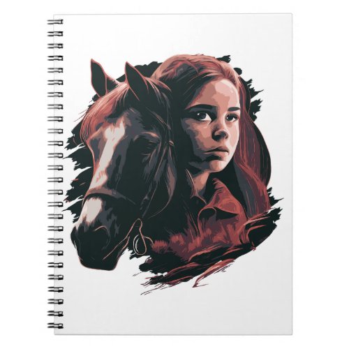 Low horse with girl design notebook
