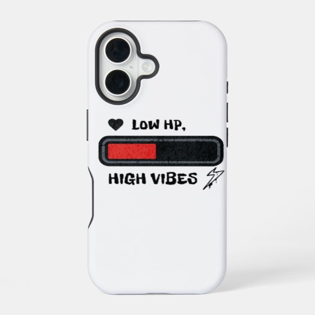 Low HP, High Vibes funny meme Iphone Case (Back)