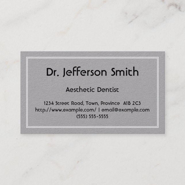 Low-Key Aesthetic Dentist Business Card (Front)