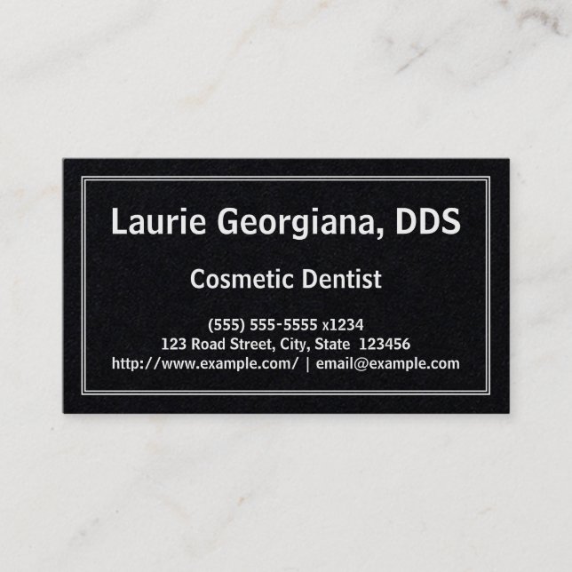 Low-Key and Basic Cosmetic Dentist Business Card (Front)