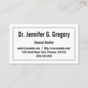 Low-Key and Basic General Dentist Business Card