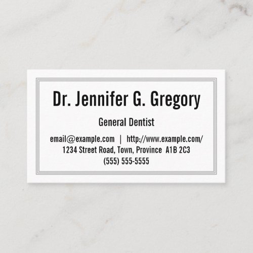 Low_Key and Basic General Dentist Business Card