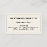[ Thumbnail: Low-Key and Simple Barrister at Law Business Card ]