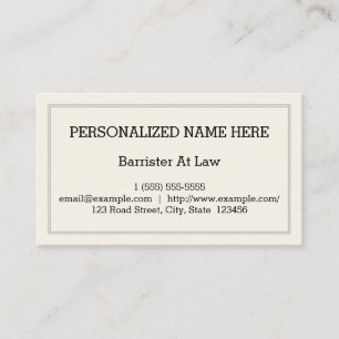 Low-Key and Simple Barrister At Law Business Card