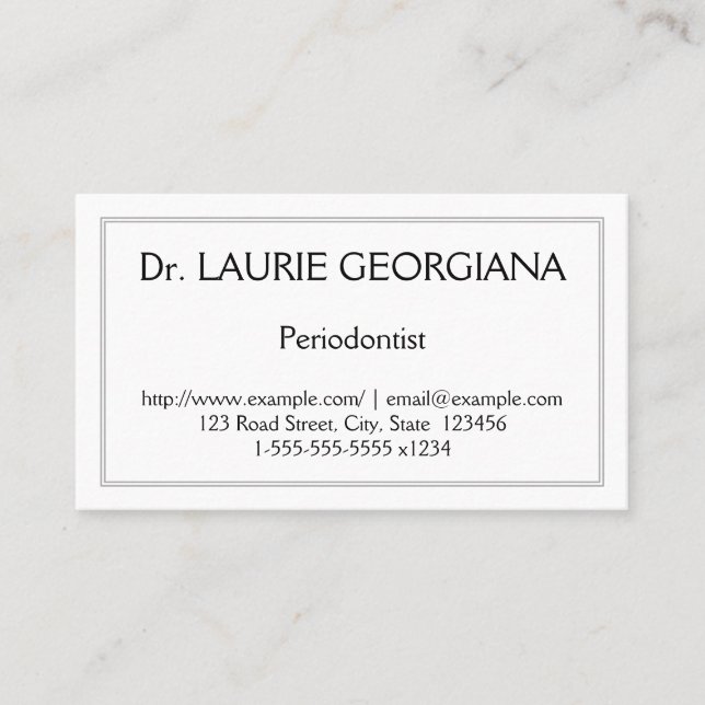Low-Key and Simple Periodontist Business Card (Front)